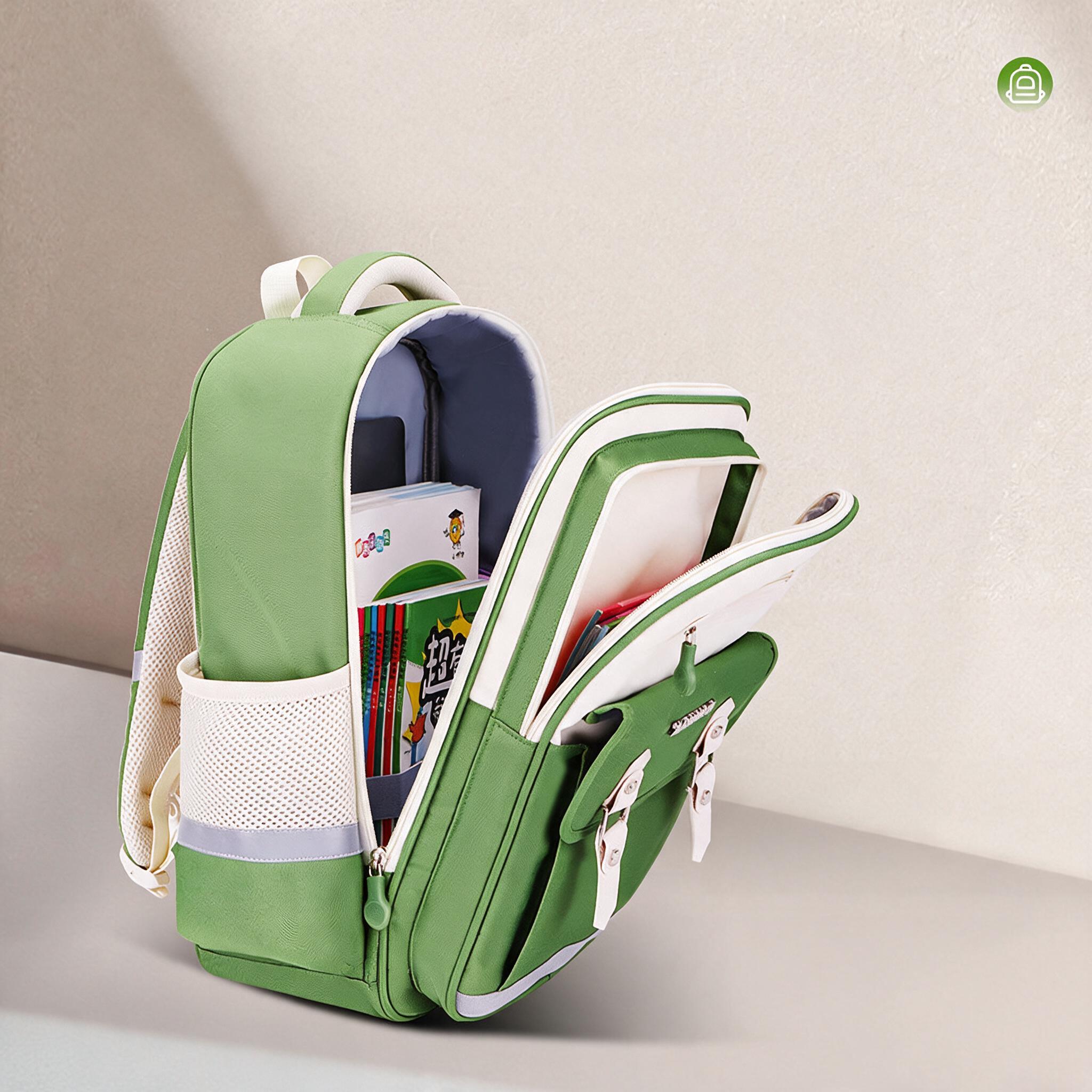 Sac à Dos Scolaire Style Kawaii Grand Volume Tissu Imperméable Vert SACKDS08VT - حقيبة مدرسية بتصميم كاوايي 6