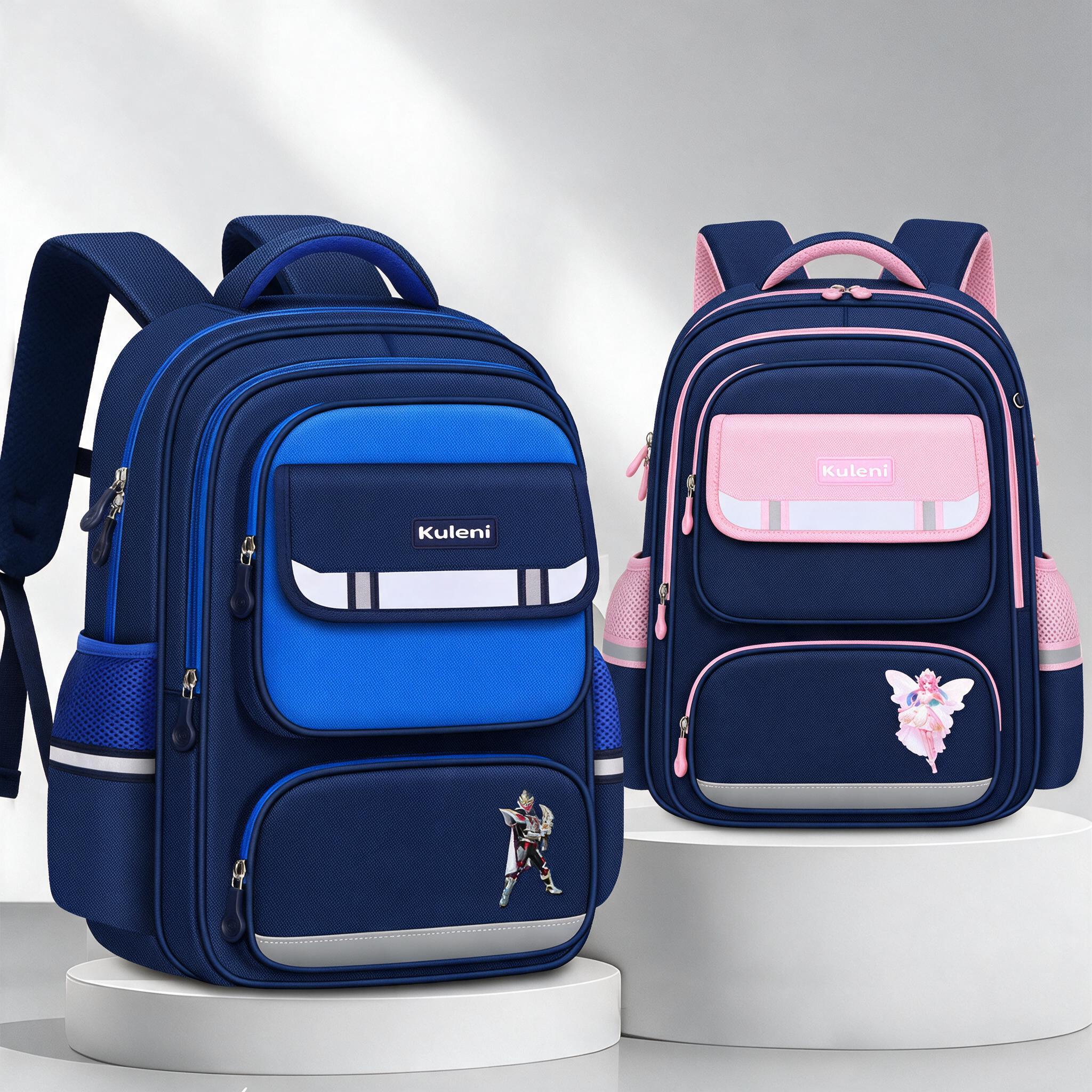 Sac à Dos Scolaire Style Kawaii Grand Volume Tissu Imperméable Rose et Bleu SACKDS07RSB - حقيبة مدرسية بتصميم كاوايي 5
