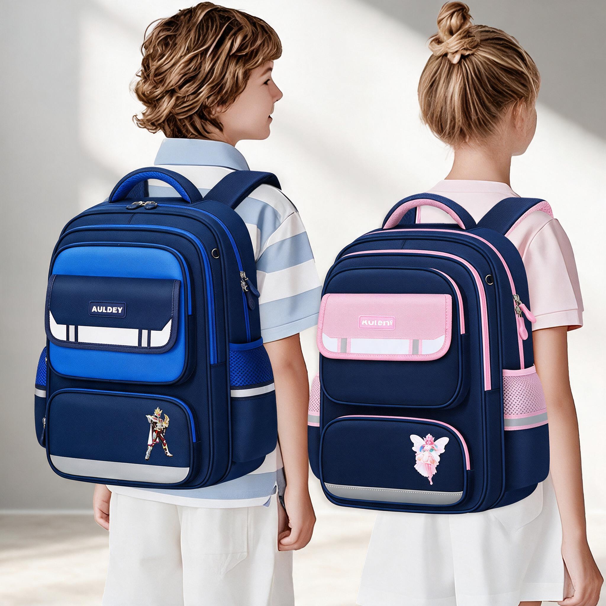 Sac à Dos Scolaire Style Kawaii Grand Volume Tissu Imperméable Bleu SACKDS07B - حقيبة مدرسية بتصميم كاوايي