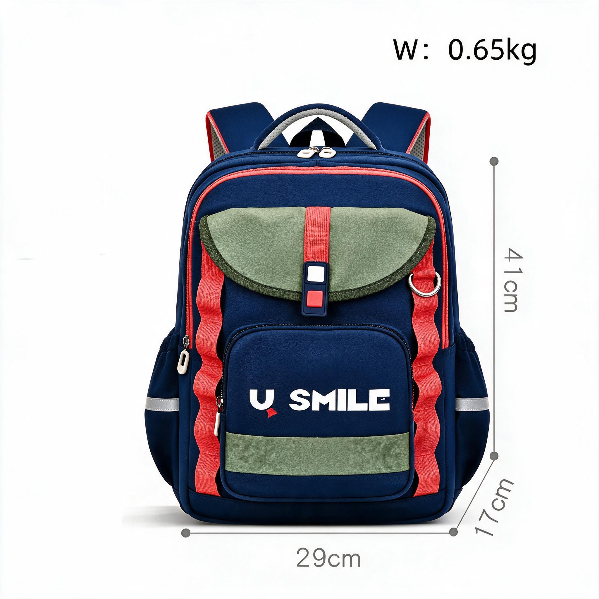 Sac à Dos Scolaire pour Enfnats U-Smile Bleu et Vert SACKDS09BV - حقيبة مدرسية للأطفال - 3