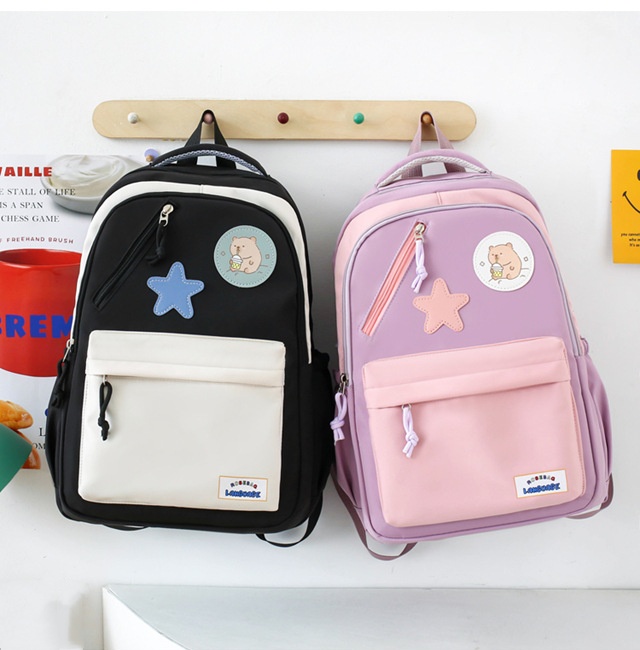 Sac à Dos Multifonctionnel Kawaii Grand Volume Imperméable et Résistant 4Pcs Mauve SACKDS02MV - حقيبة ظهر بعدة قطع بتصميم كاوايي - 4