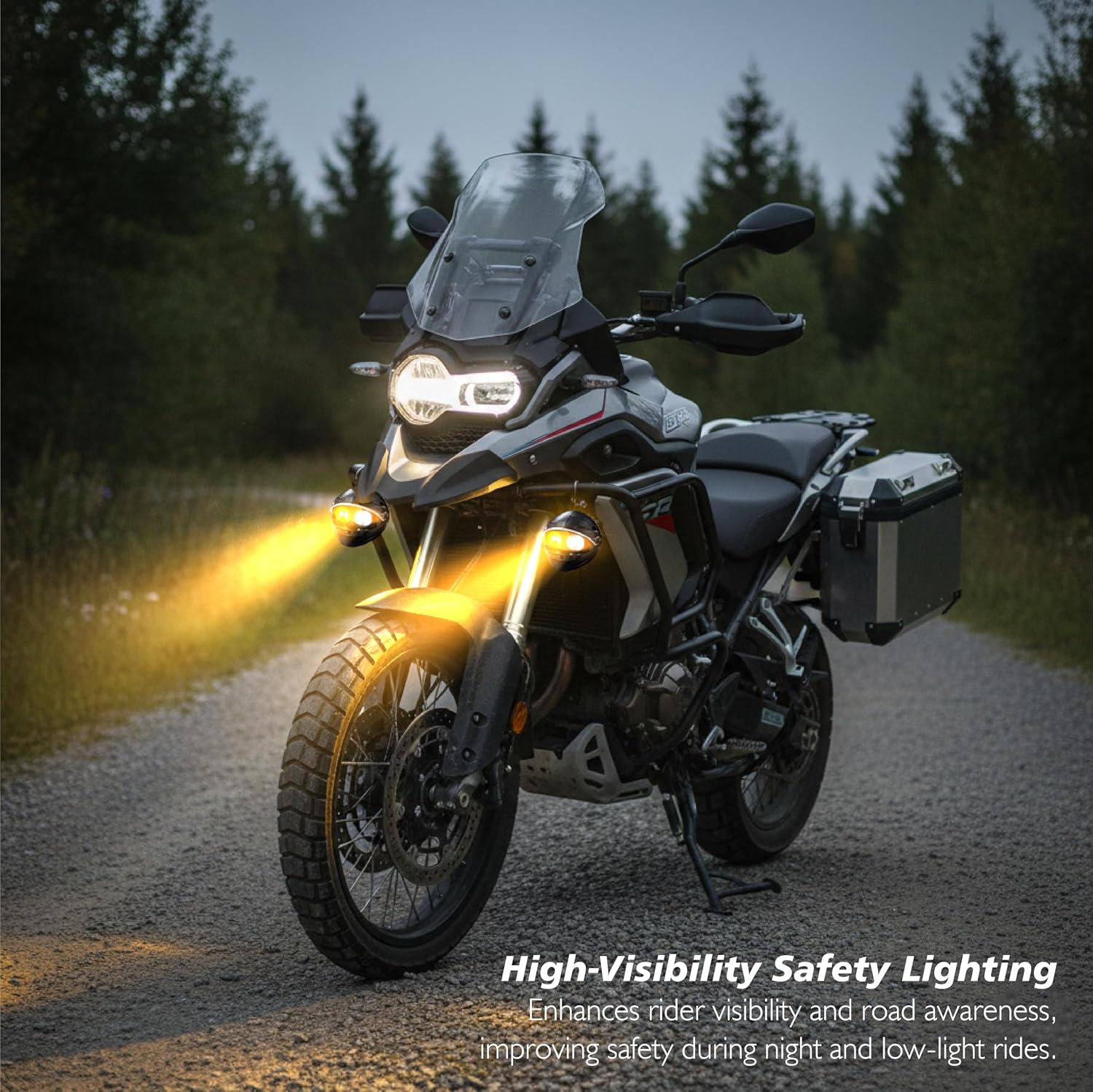 Projecteur LED Auxiliaire pour Moto et Scooter Double Couleur Blanc et Jaune Helmet Design 1Pcs - كشاف إضاءة لدراجات النارية بتصميم خوذة وإضاءة مزدوجة - 4