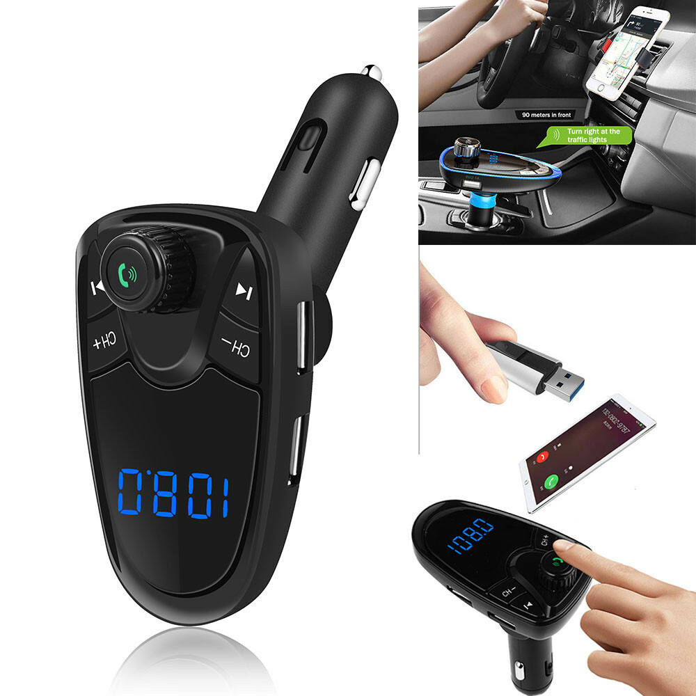 Transmetteur FM Modulateur pour Voiture - Affichage Numérique, Lecteur USB et Carte TF Charge Rapide - جهاز بث وتعديل ترددات للسيارة مع شاشة رقمية وشاحن سريع 1