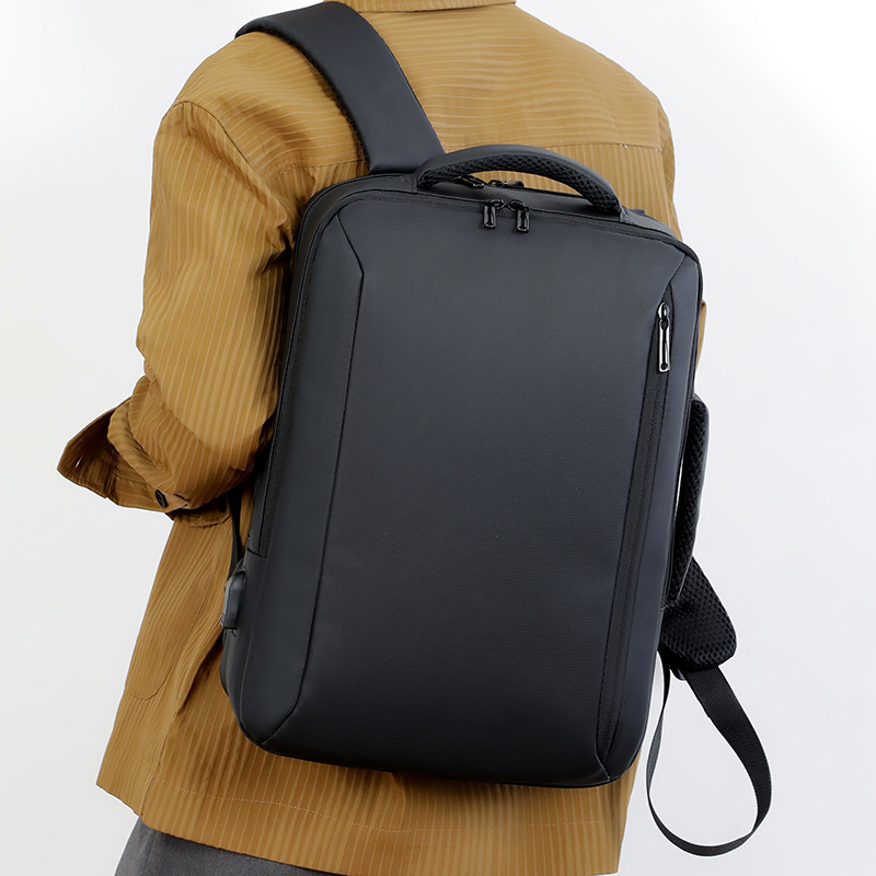 Sac à Dos Business Voyage pour Homme Convertible en Sac à Main Poche Extensible Noir SACHM01N - حقيبة ظهر للرجال متعددة الاستخدامات للكمبيوتر المحمول - 1