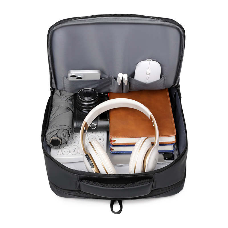 Sac à Dos Business Voyage pour Homme Convertible en Sac à Main Poche Extensible Noir SACHM01N - حقيبة ظهر للرجال متعددة الاستخدامات للكمبيوتر المحمول - 3