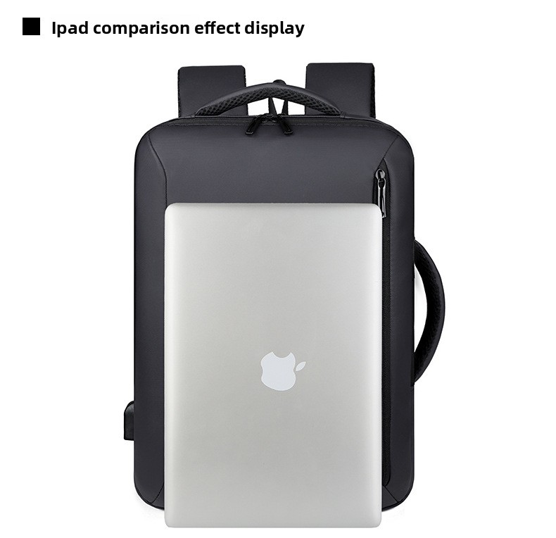 Sac à Dos Business Voyage pour Homme Convertible en Sac à Main Poche Extensible Noir SACHM01N - حقيبة ظهر للرجال متعددة الاستخدامات للكمبيوتر المحمول - 5