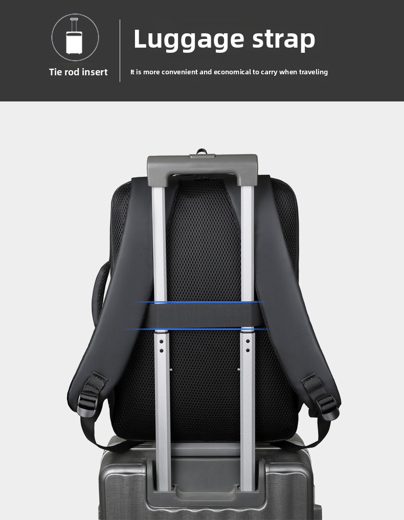 Sac à Dos Business Voyage pour Homme Convertible en Sac à Main Poche Extensible Noir SACHM01N - حقيبة ظهر للرجال متعددة الاستخدامات للكمبيوتر المحمول 5