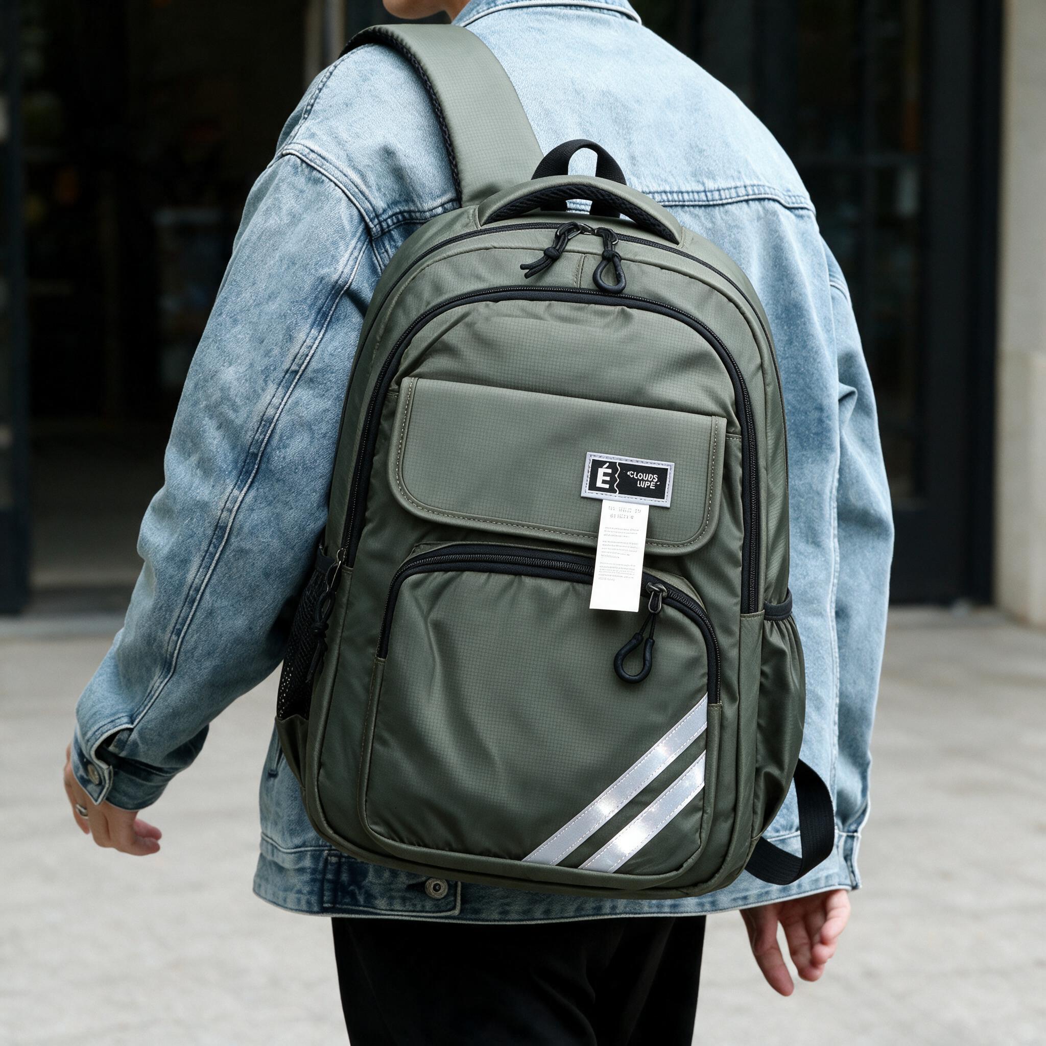 Sac à Dos Sport et Scolaire Multi-Poches Tissu Oxford Résistant et Imperméable SACKDS27V - حقيبة ظهر رياضية ومدرسية متعددة الجيوب مع عواكس ضوئية - 1