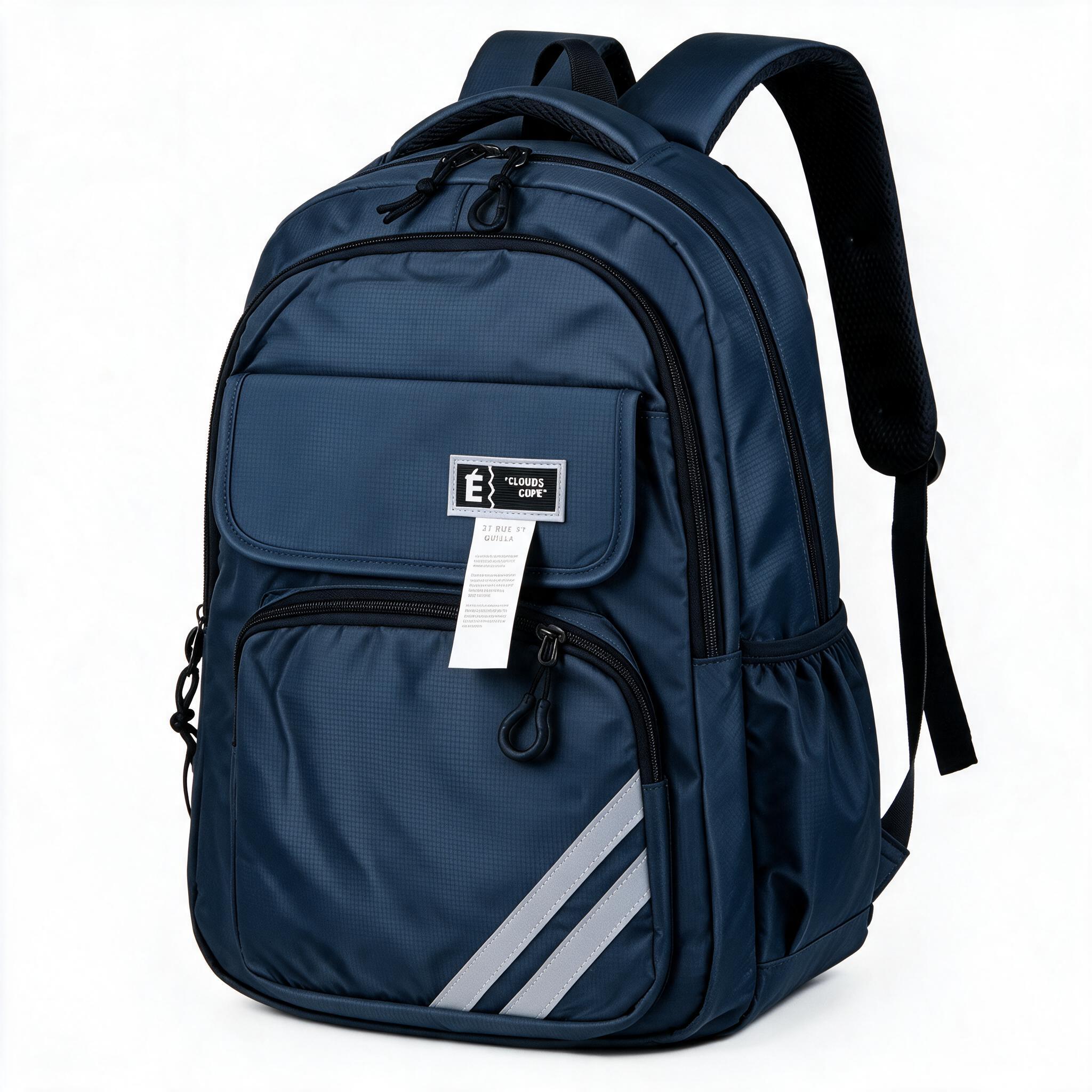 Sac à Dos Sport et Scolaire Multi-Poches Tissu Oxford Résistant et Imperméable Bleu SACKDS27BL - حقيبة ظهر رياضية ومدرسية متعددة الجيوب مع عواكس ضوئية 1