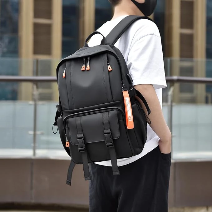 Sac à Dos Ergonomique et Imperméable Port USB Intégré Noir SACHM02N - حقيبة ظهر متعددة الوظائف للعمل والسفر مع منفذ شحن 3