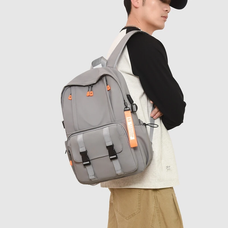 Sac à Dos Ergonomique et Imperméable Port USB Intégré Gris SACHM02G - حقيبة ظهر متعددة الوظائف للعمل والسفر مع منفذ شحن 4