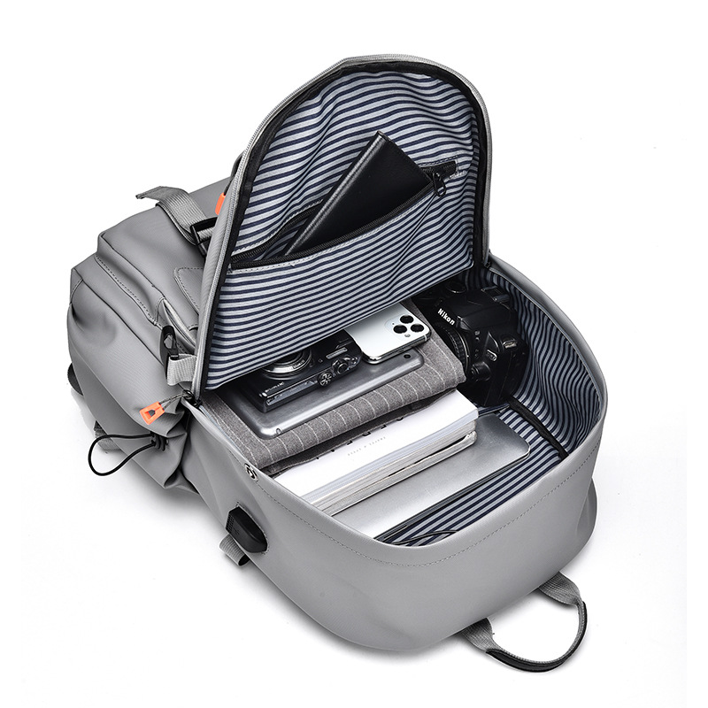 Sac à Dos Ergonomique et Imperméable Port USB Intégré Gris SACHM02G - حقيبة ظهر متعددة الوظائف للعمل والسفر مع منفذ شحن 8