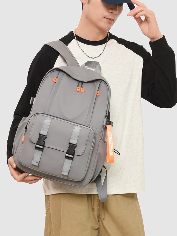Sac à Dos Ergonomique et Imperméable Port USB Intégré Gris SACHM02G - حقيبة ظهر متعددة الوظائف للعمل والسفر مع منفذ شحن 6