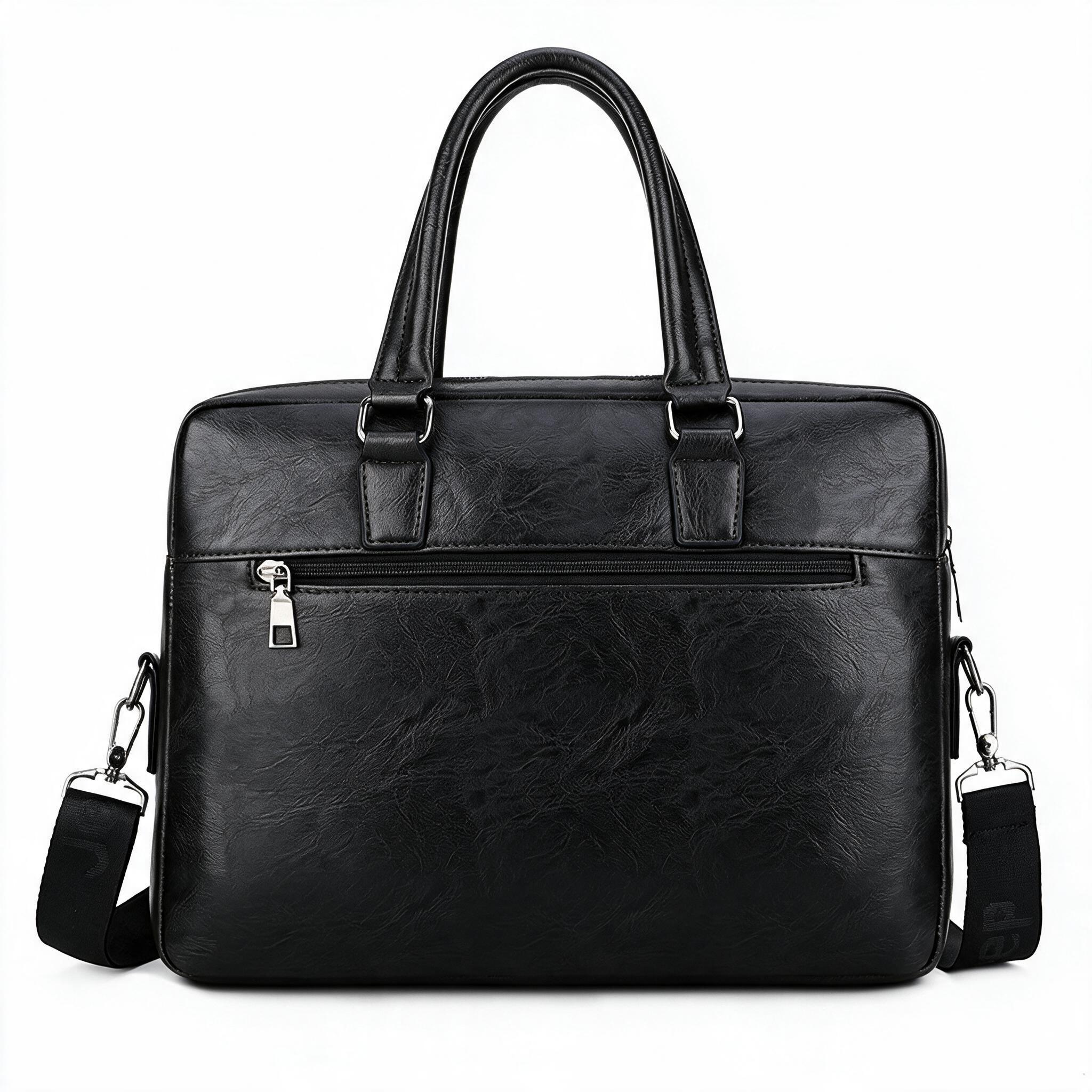 Sac à main Business Vintage en cuir PU 14 pouces V8 Noir - حقيبة يد وكتف جلدية فاخرة للرجال ولرجال الأعمال 4