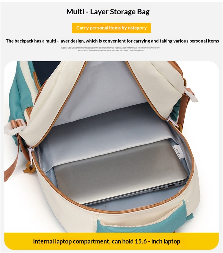 Sac à Dos Scolaire Motif Lapin Happy Easter Ergonomique Tissu Imperméable Vert SACKDS31V - حقيبة ظهر مدرسية وعصرية بتصميم الأرنب اللطيف - 2