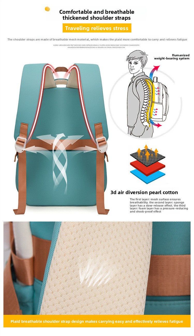 Sac à Dos Scolaire Motif Lapin Happy Easter Ergonomique Tissu Imperméable Vert SACKDS31V - حقيبة ظهر مدرسية وعصرية بتصميم الأرنب اللطيف - 8