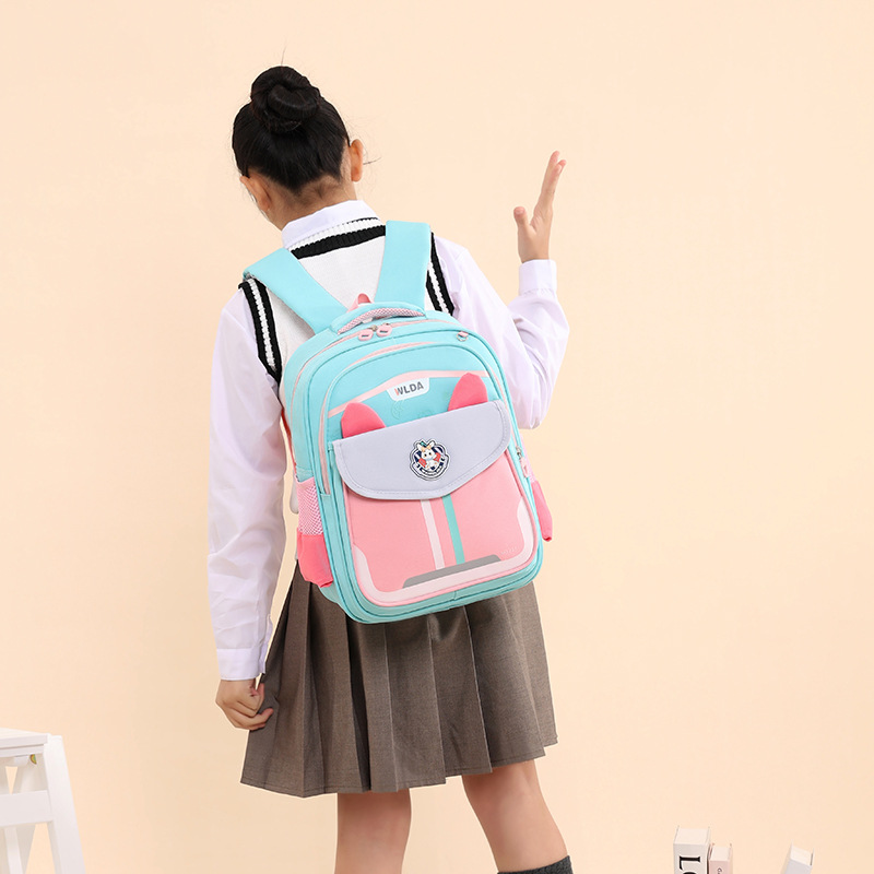 Sac à Dos Scolaire Enfant Design Oreilles Ergonomique Tissu Imperméable pour Primaire Bleu et Rose SACKDS30BRS - حقيبة ظهر مدرسية للأطفال  - 1