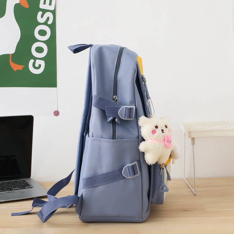 Sac à Dos Multifonctionnel Kawaii Grand Volume Imperméable et Résistant 5Pcs Bleu SACKDS33BL - حقيبة ظهر بعدة قطع بتصميم كاوايي - 2