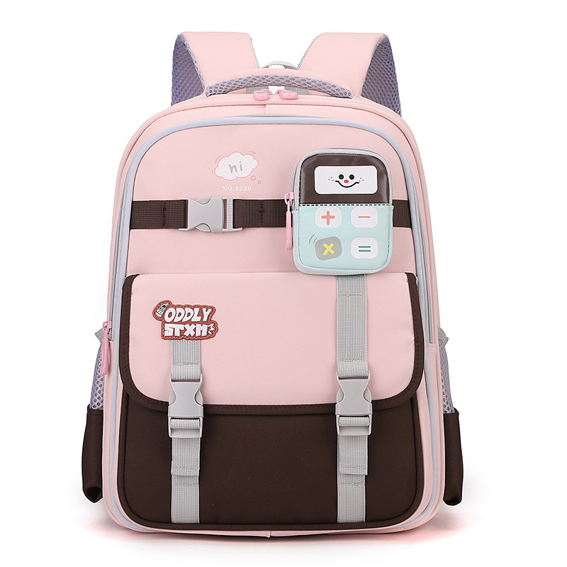 Sac à Dos Scolaire Enfant avec Trousse Motif Calculatrice Tissu Imperméable Rose SACKDS34RS - حقيبة ظهر مدرسية للأطفال