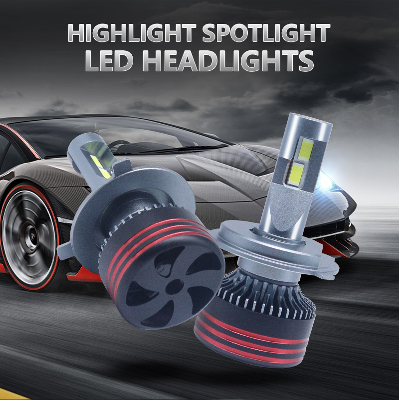 Ampoules LED pour Voiture M8 Pro 120W - Très Haute Luminosité 60 000 LM H4 - مصابيح للسيارات عالية الأداء إضاءة بيضاء - 4