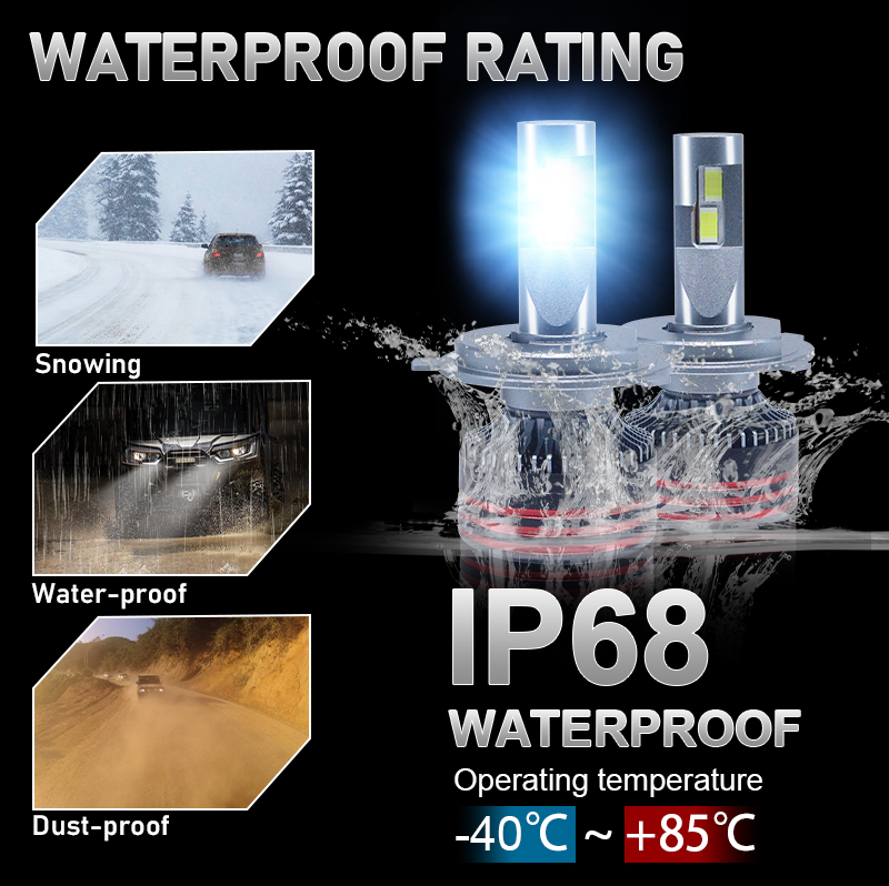 Ampoules LED pour Voiture M8 Pro 120W - Très Haute Luminosité 60 000 LM H4 - مصابيح للسيارات عالية الأداء إضاءة بيضاء - 7