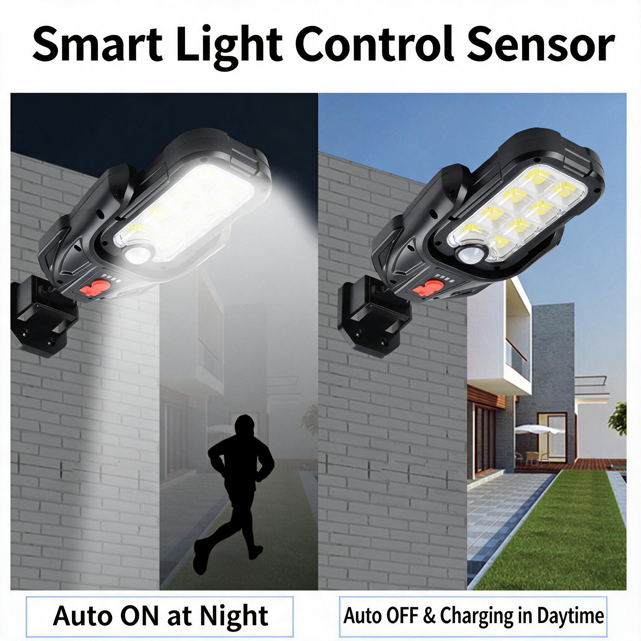Lampadaire Solaire Extérieur Intelligent avec Détecteur de Mouvement Étanche IP65 DC-938C - مصباح بالطاقة الشمسية مع مستشعر حركة وقابلية للتعديل - 6