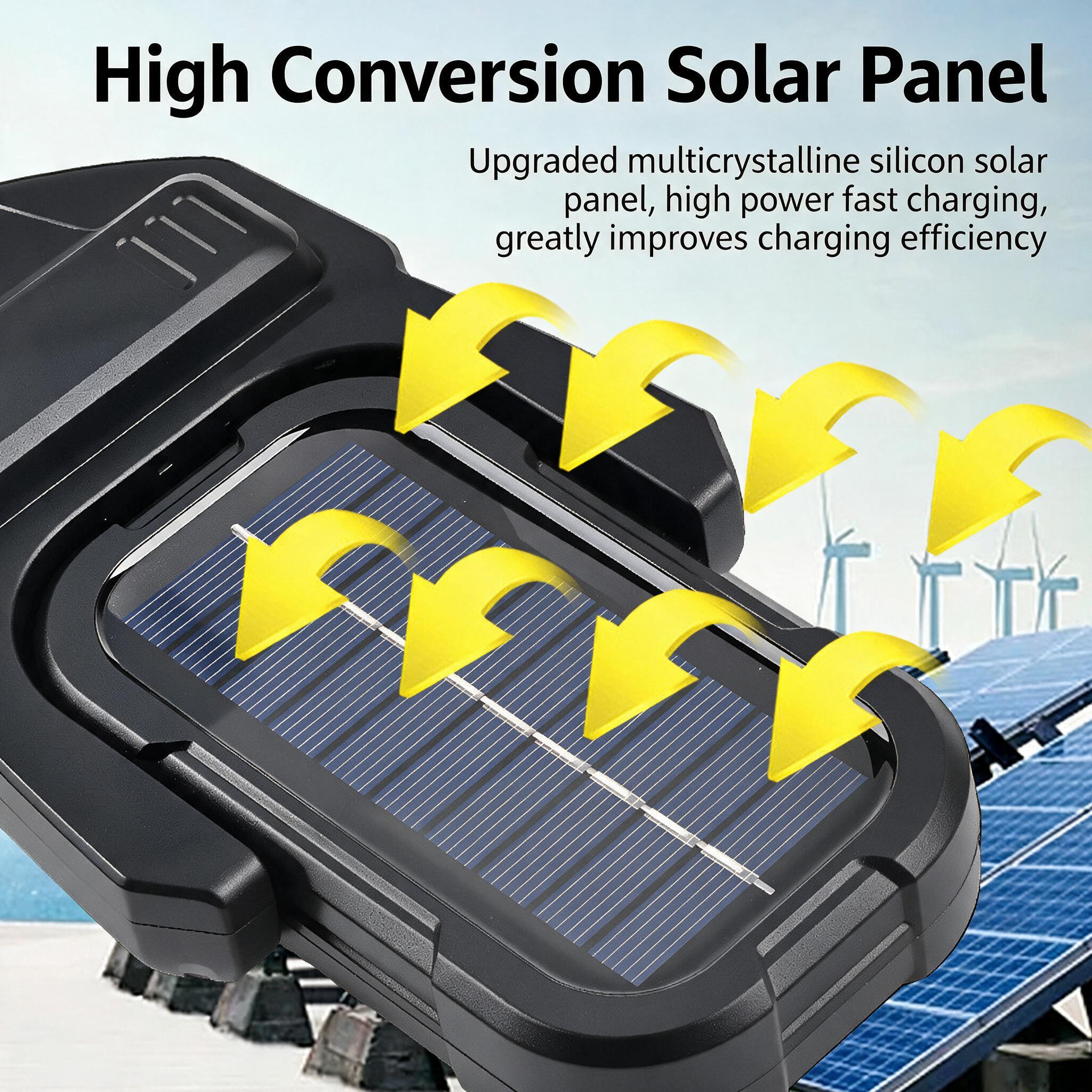 Lampadaire Solaire Extérieur Intelligent avec Détecteur de Mouvement Étanche IP65 DC-938C - مصباح بالطاقة الشمسية مع مستشعر حركة وقابلية للتعديل 6