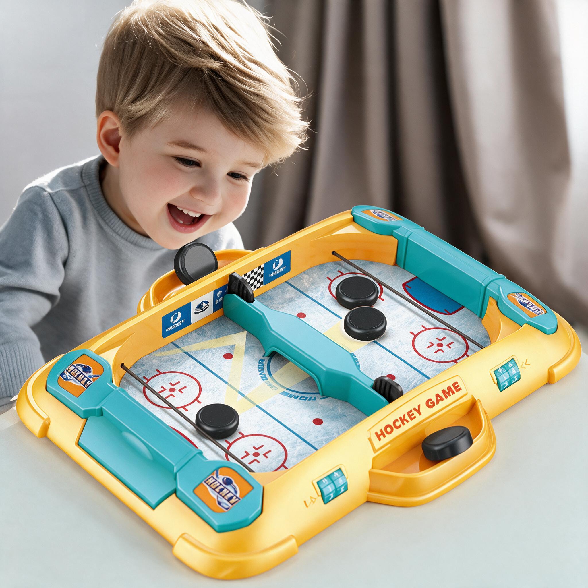 Jeu de Hockey Jeu de Table Compétitif avec Élastiques & Compteur de Points - لعبة هوكي التفاعلية للأطفال والعائلة