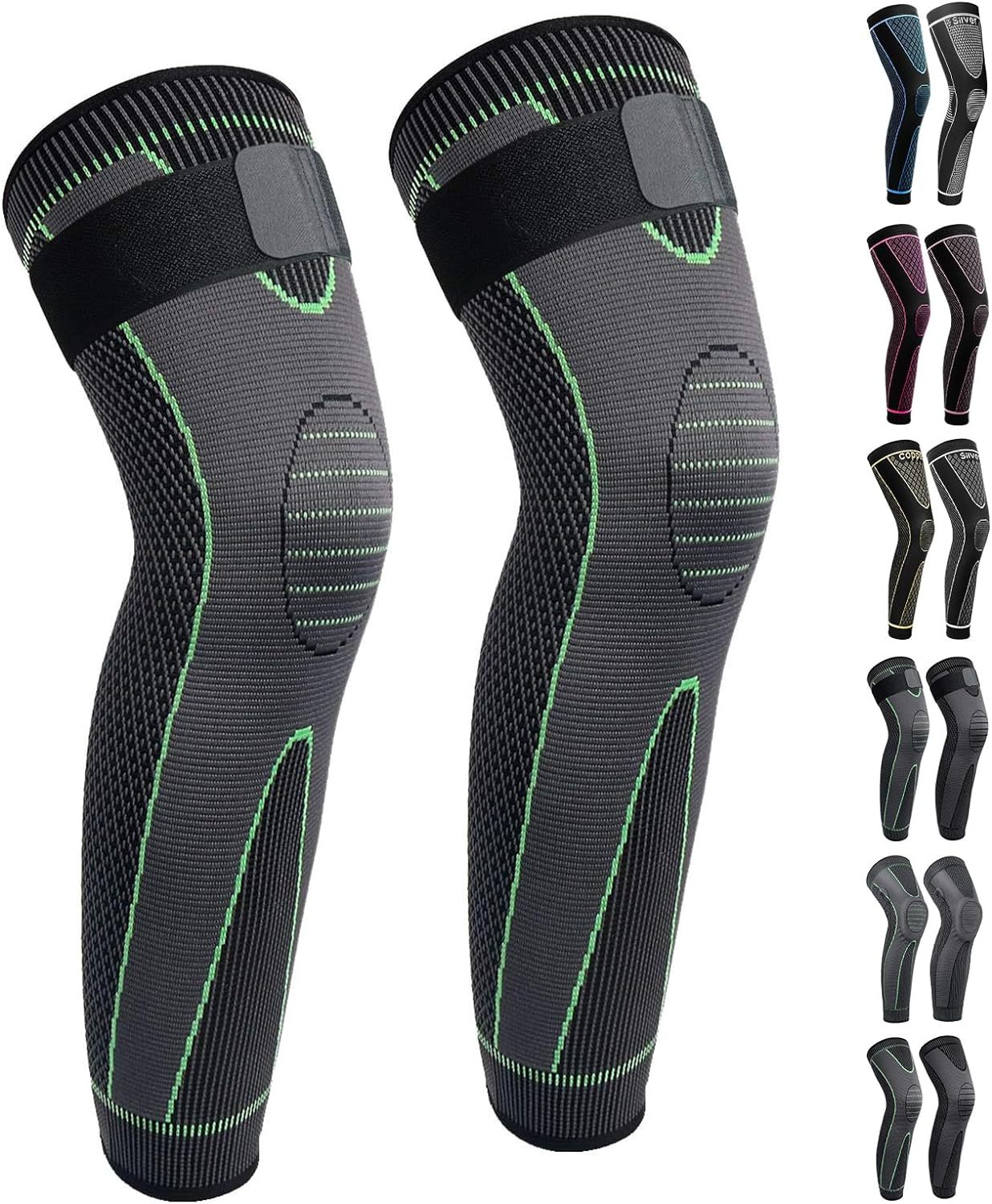 Jambière de Compression Longue avec Sangle Réglable et Tricotage 3D 2Pcs - مشد الساق الكامل والمفصل مع حزام تثبيت 2 قطع - 10