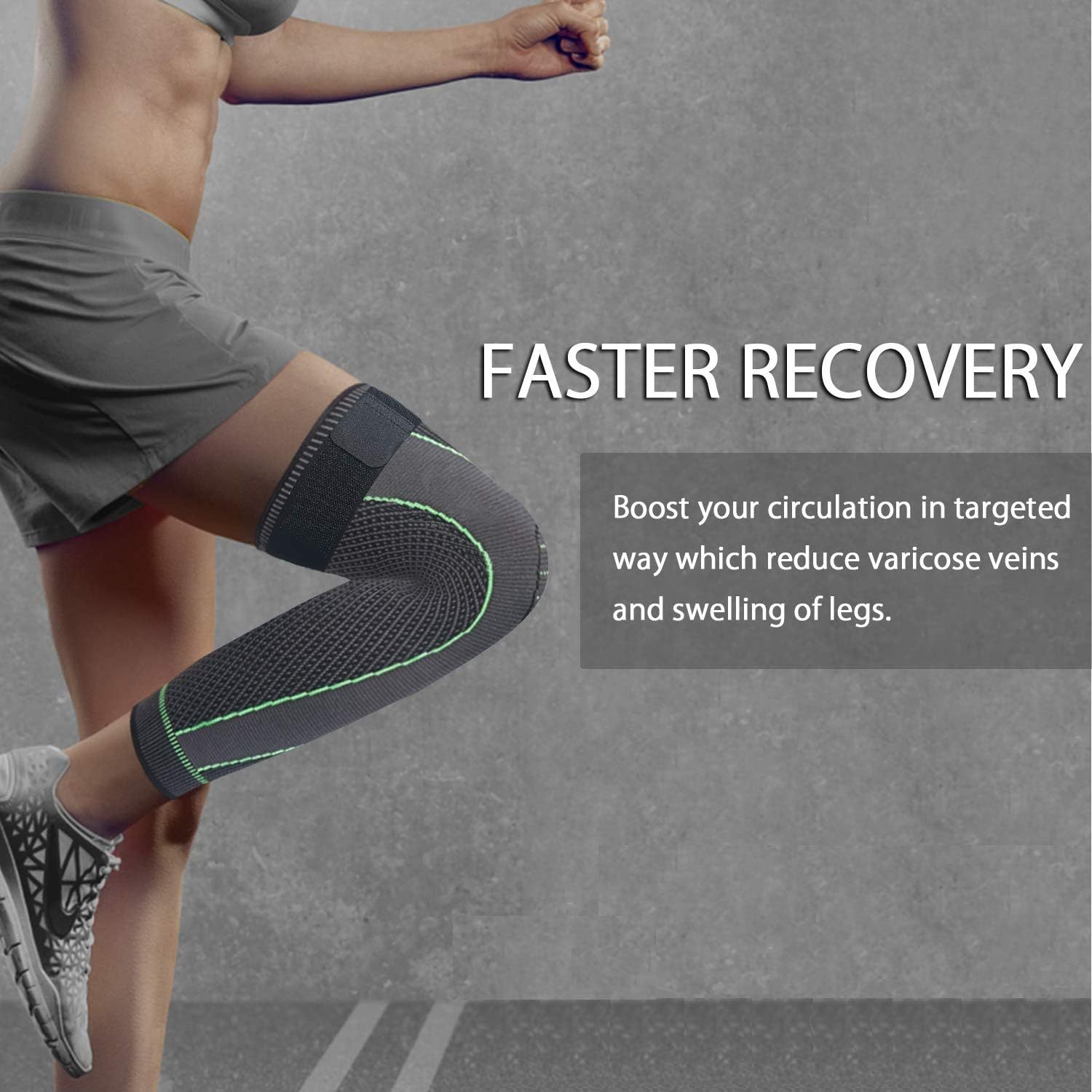 Jambière de Compression Longue avec Sangle Réglable et Tricotage 3D 2Pcs - مشد الساق الكامل والمفصل مع حزام تثبيت 2 قطع 9