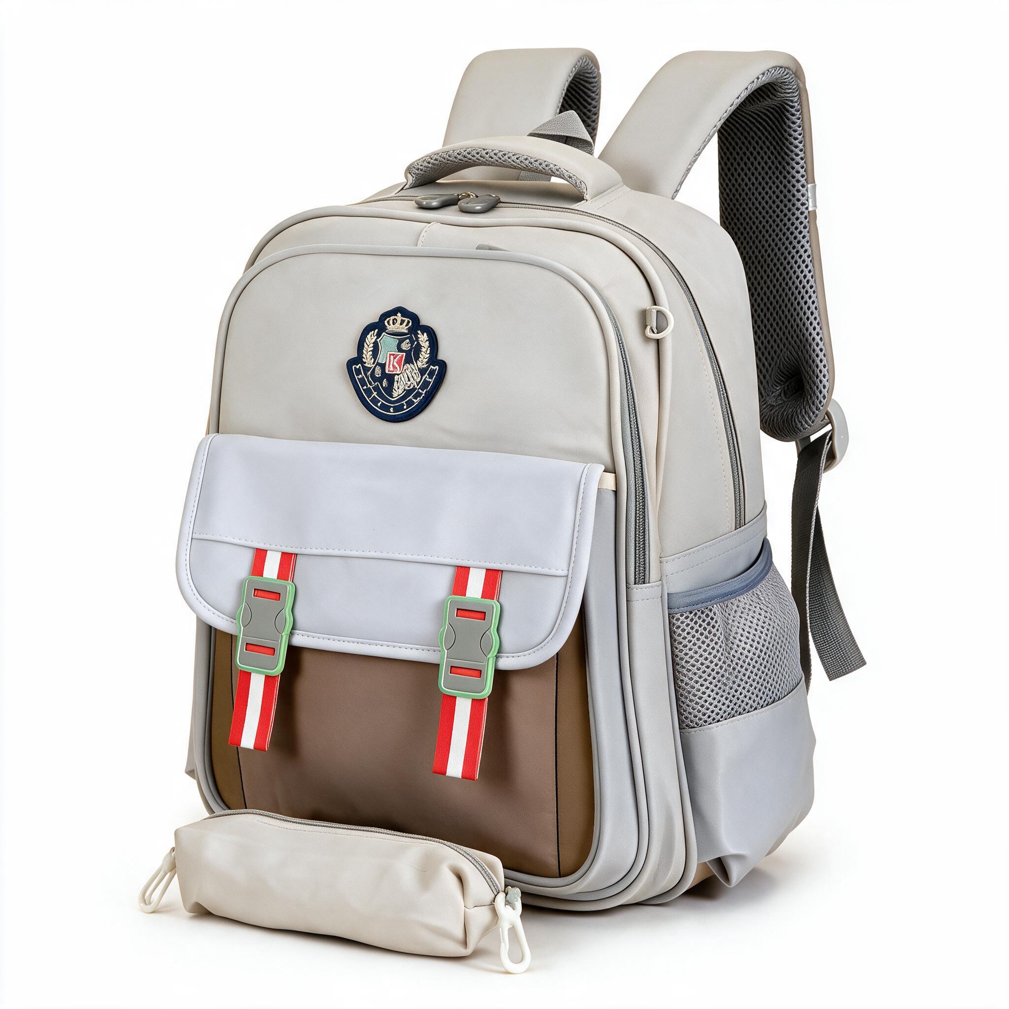 Sac à Dos pour Enfants avec Trousse Assortie KBAG Beige - حقيبة ظهر مدرسية للأطفال مع مقلمة بيج 1