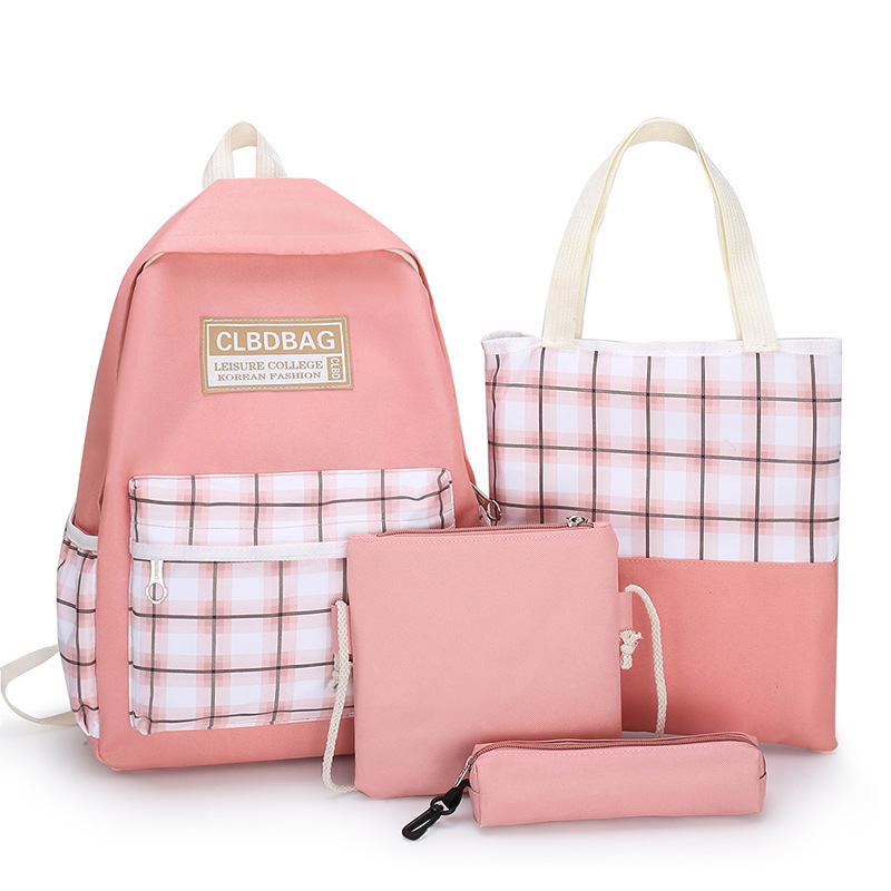 Ensemble de sacs d’école Kawai pour adolescents 4Pcs CLBD V4 Rose – محفظة 4 قطع كاواي وردي - 2