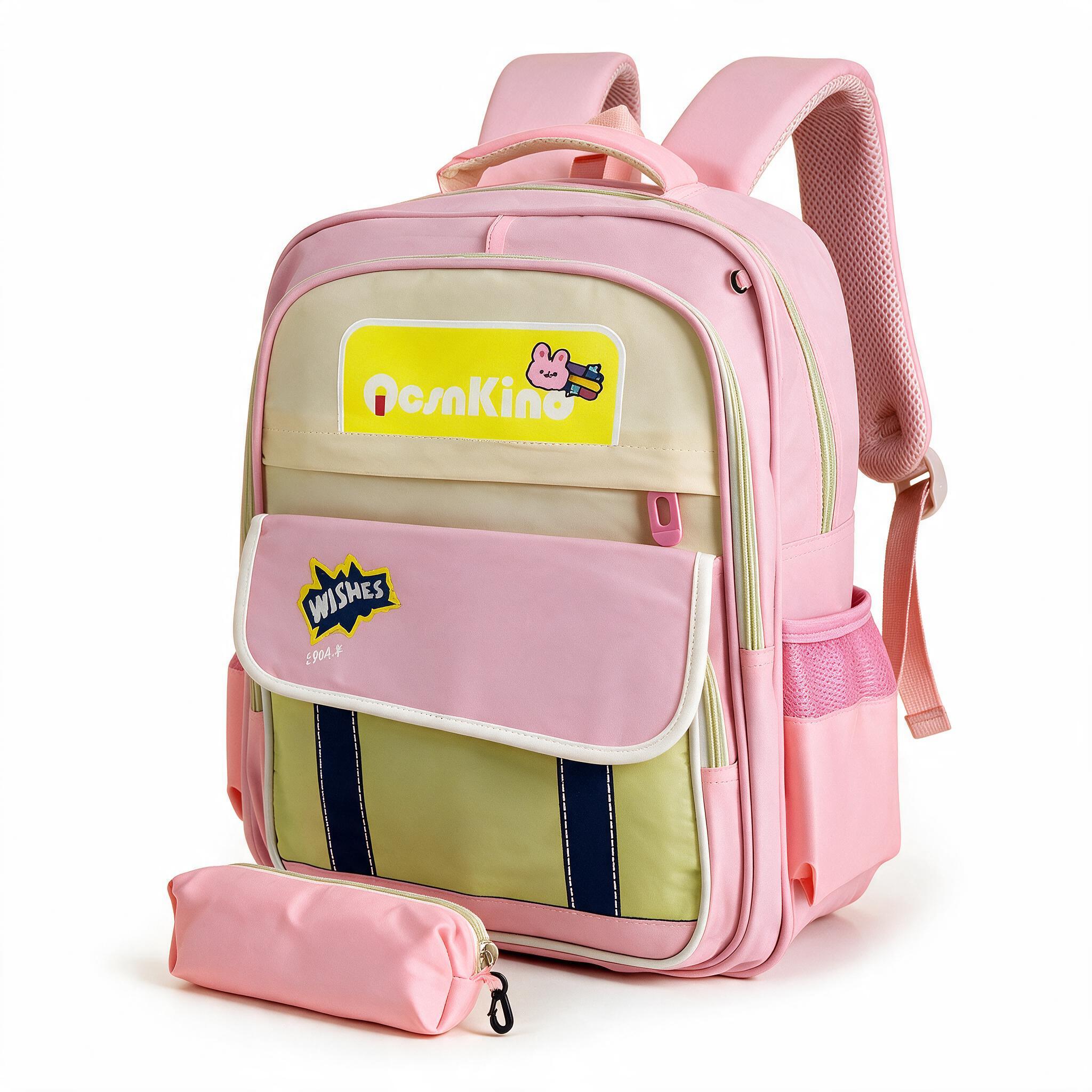 Sac à Dos pour Enfants avec Trousse Assortie 2504 Rose - حقيبة ظهر مدرسية للأطفال مع مقلمة وردي 1