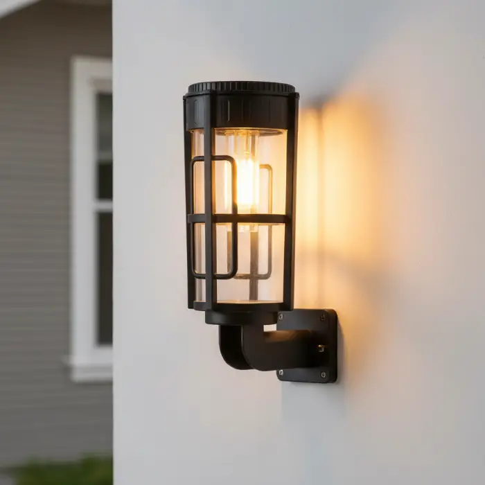 Éclairage Solaire de Jardin Extérieur avec Support Murale HW-1288B - مصابيح حدائق شمسية فاخرة إضاءة دافئة 15
