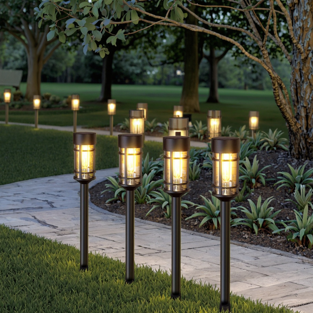 Éclairage Solaire de Jardin Extérieur avec Support Murale HW-1288B - مصابيح حدائق شمسية فاخرة إضاءة دافئة 9