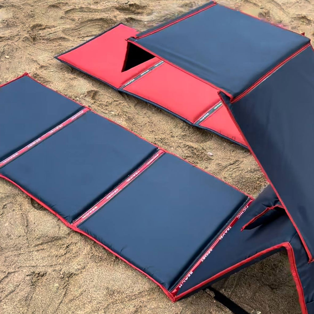 Chaise Longue de Plage Pliable avec Pare-Soleil et Oreiller Intégré - كرسي شاطئ قابل للطي مع مظلة شمسية ووسادة مدمجة 4