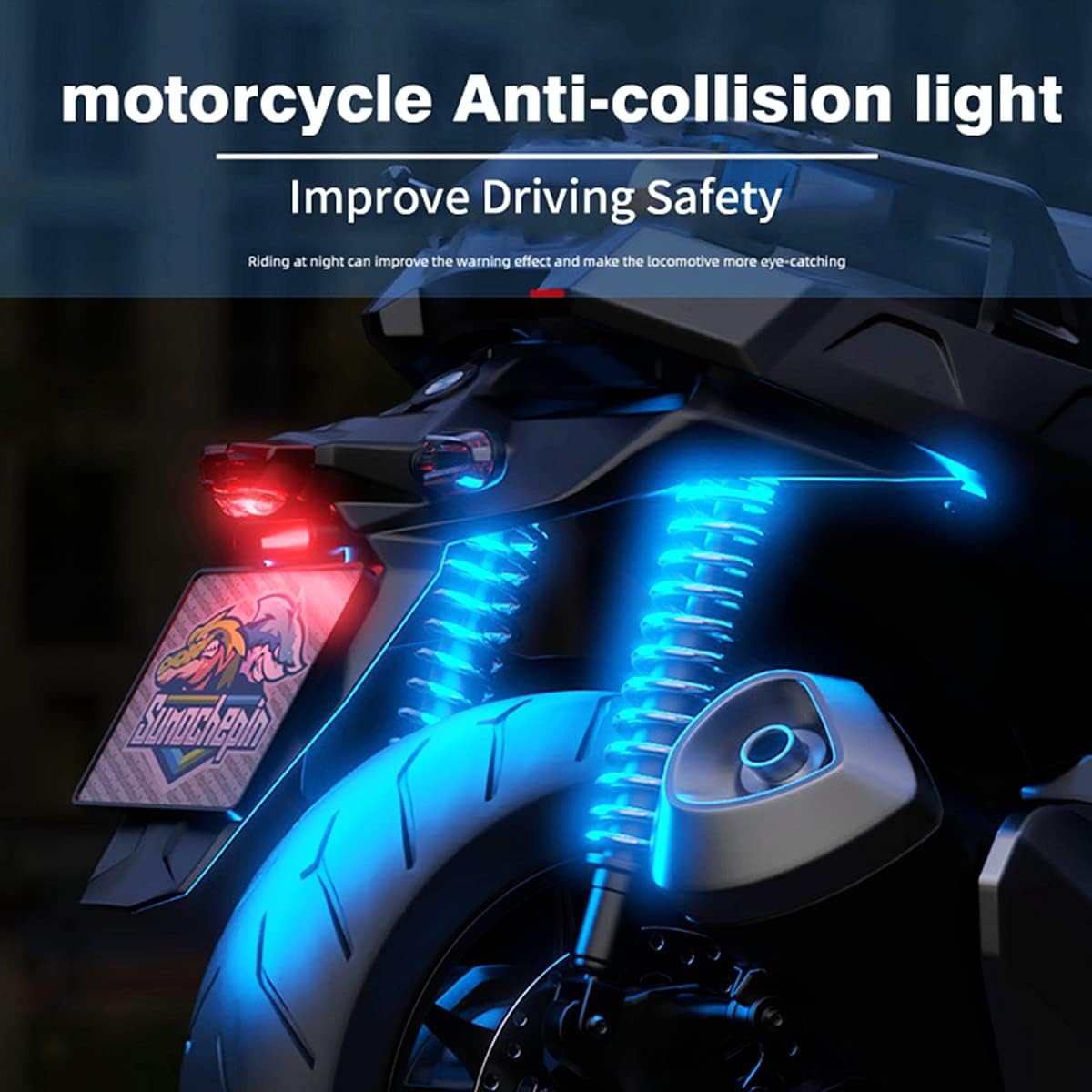 Mini Lumières LED Flash Anti-Collision avec Télécommande sans Fil 30 Modes 2Pcs - أضواء فلاش مع ريموت كنترول لاسلكي لسائقي الدراجات - 4