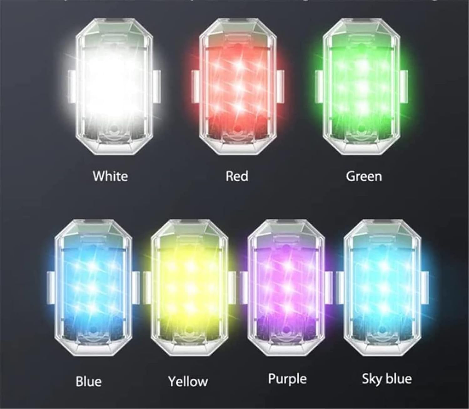 Mini Lumières LED Flash Anti-Collision avec Télécommande sans Fil 30 Modes 2Pcs - أضواء فلاش مع ريموت كنترول لاسلكي لسائقي الدراجات - 6