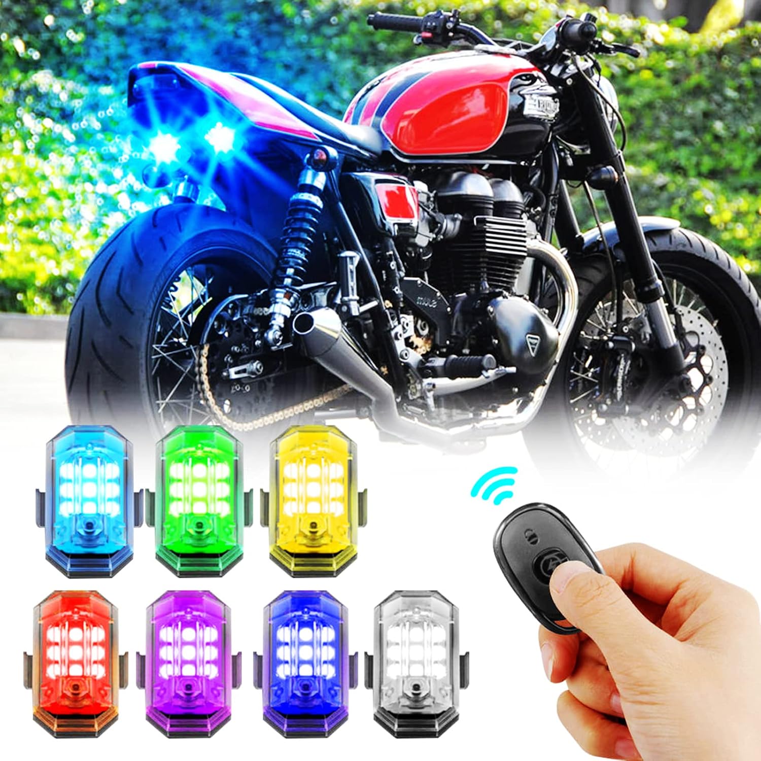 Mini Lumières LED Flash Anti-Collision avec Télécommande sans Fil 30 Modes 2Pcs - أضواء فلاش مع ريموت كنترول لاسلكي لسائقي الدراجات - 13