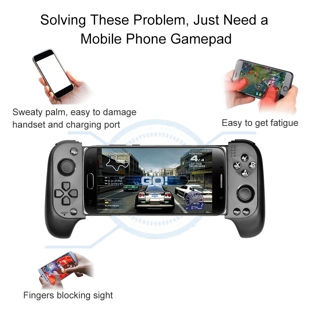 Manette de Jeu Sans Fil Bluetooth Support Télescopique (40mm), 16 Boutons et Joystick Flexible - ذراع تحكم الألعاب اللاسلكية للهواتف الذكية مع مقبض قابل للتمديد - 2