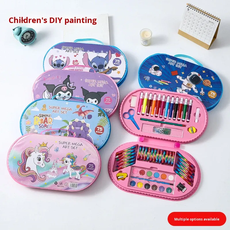 Kit d'Art Super Mega 75 Pièces pour Enfants avec Mallette de Rangement - علبة أدوات الرسم والتلوين الفاخرة للأطفال 75 قطعة مع حقيبة 6