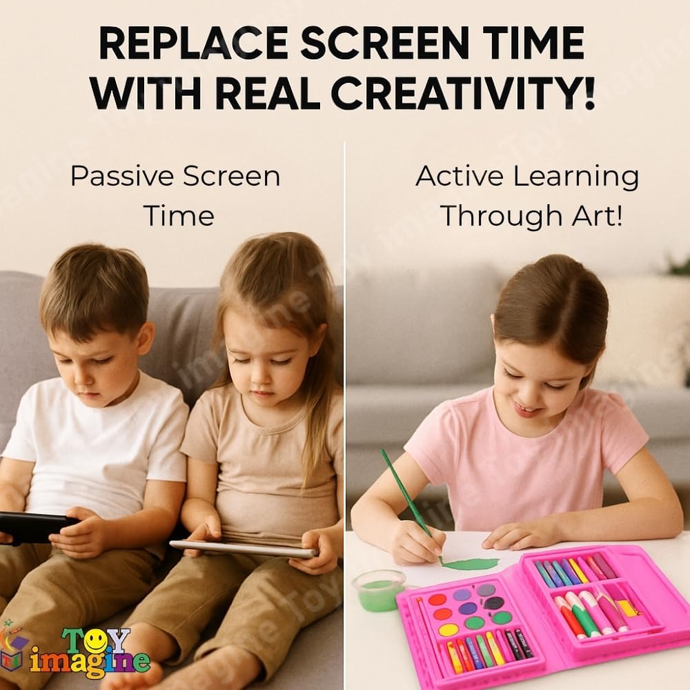 Kit d'Art Complet Peinture pour Enfants 42Pcs - علبة أدوات الرسم والتلوين الشاملة للأطفال مع حقيبة محمولة 5