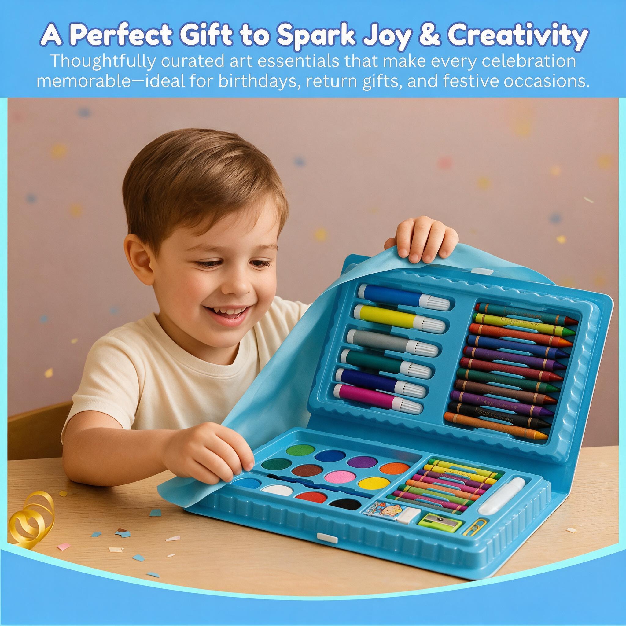 Kit d'Art Complet Peinture pour Enfants 42Pcs - علبة أدوات الرسم والتلوين الشاملة للأطفال مع حقيبة محمولة 12