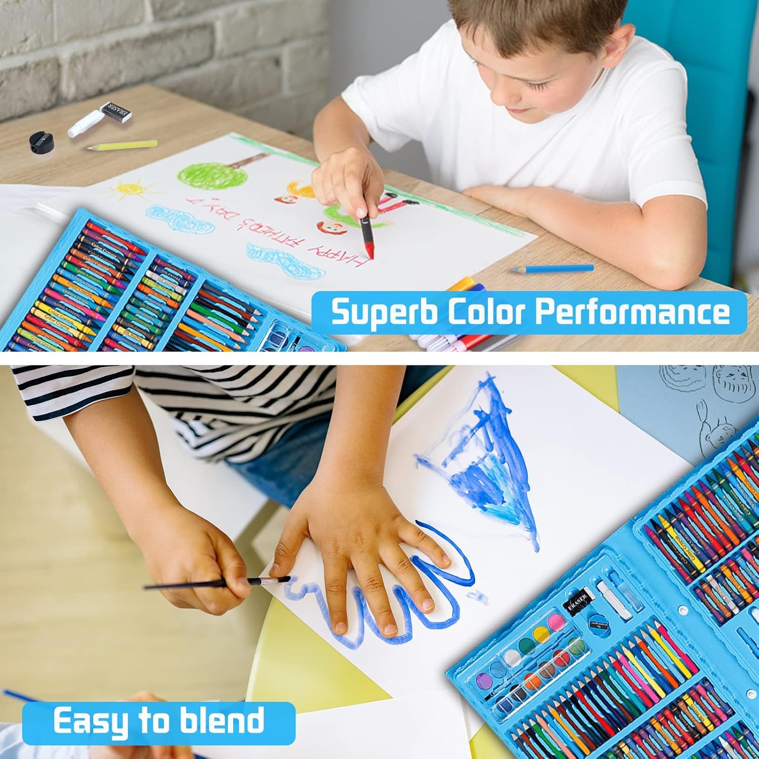 Kit d'Art et Coloriage Complet 178 Pièces de Dessin pour Enfants et Artistes - علبة أدوات الرسم والتلوين الشاملة الفاخرة للأطفال والمبتدئين - 4
