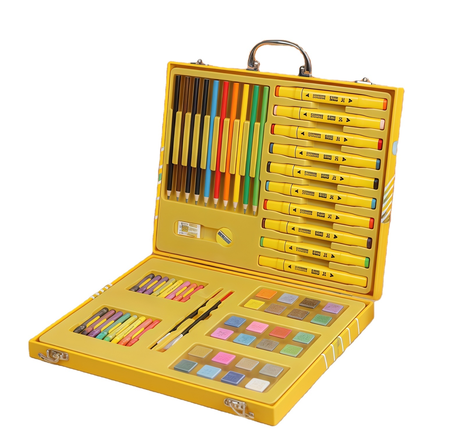 Coffret d'Art Peinture et Coloriage pour Enfants Mallette Canard Jaune - علبة أدوات الرسم والتلوين للأطفال مع حقيبة - 4