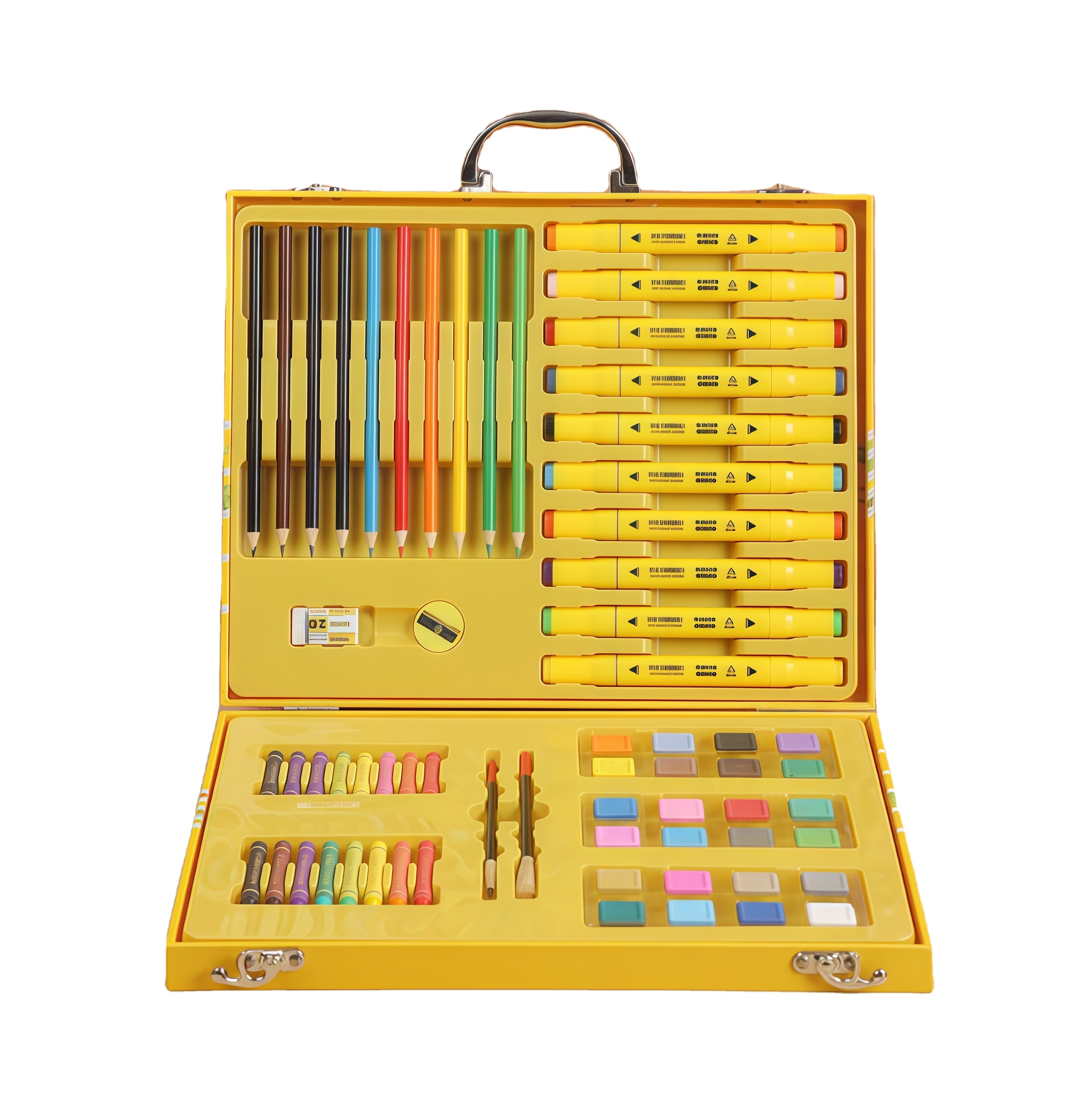 Coffret d'Art Peinture et Coloriage pour Enfants Mallette Canard Jaune - علبة أدوات الرسم والتلوين للأطفال مع حقيبة 4