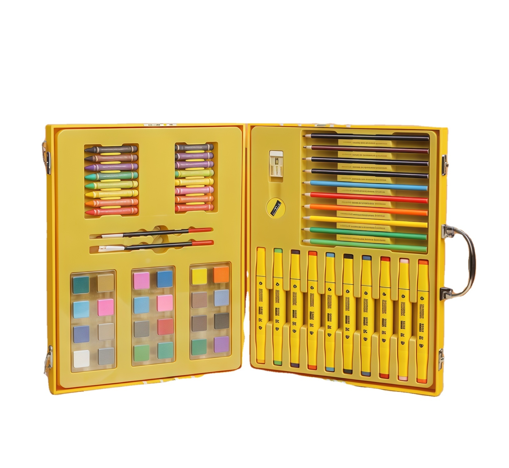 Coffret d'Art Peinture et Coloriage pour Enfants Mallette Canard Jaune - علبة أدوات الرسم والتلوين للأطفال مع حقيبة 8