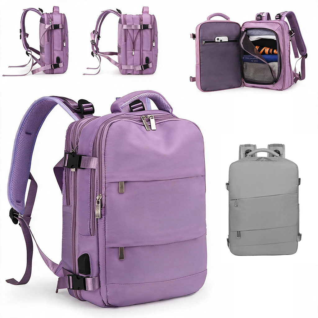 Sac à dos de voyage grande capacité avec plusieurs compartiments extensible L-263 - حقيبة سفر قابلة للتمدد 2