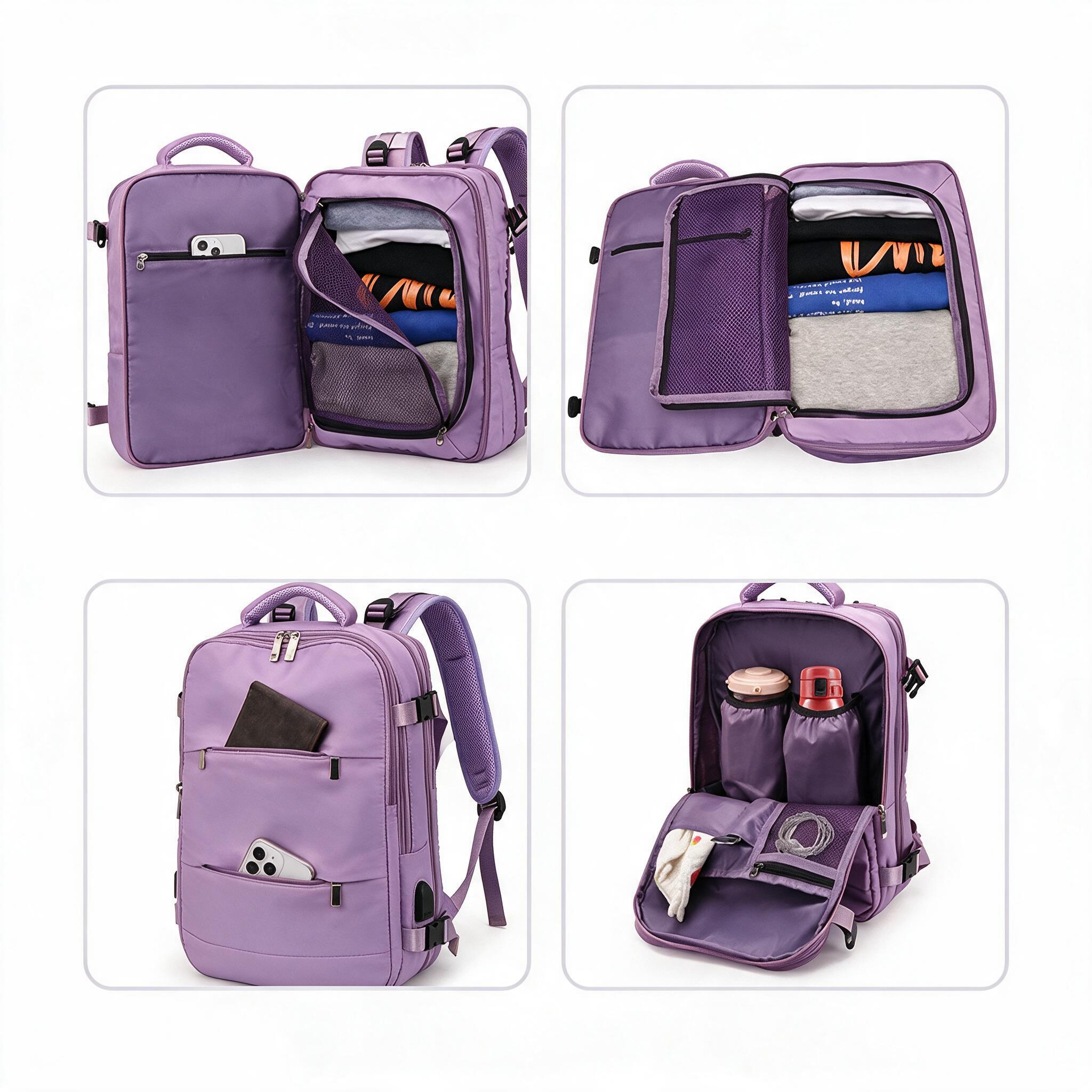 Sac à dos de voyage grande capacité avec plusieurs compartiments extensible L-263 - حقيبة سفر قابلة للتمدد 5