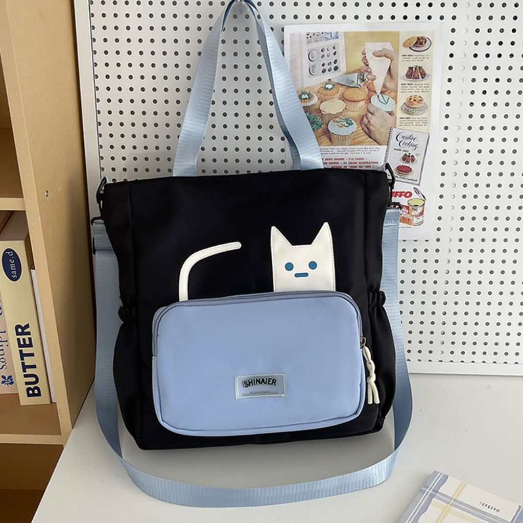 Sac Cabas Femme Motif Chat Grande Capacité pour Shopping et Quotidien - حقيبة يد نسائية